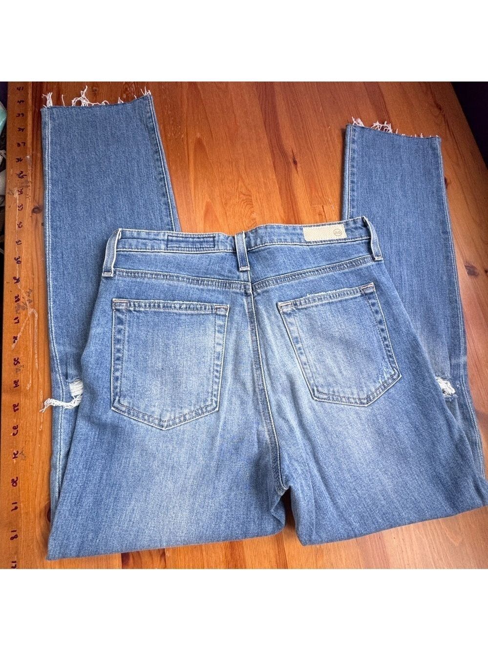 AG Adriano Goldschmied the Isabelle high rise straight cropped jeans size 27r - Picture 2 of 14